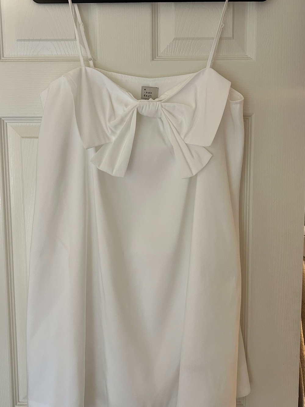a new day White Bow-Front Spaghetti Strap Dress